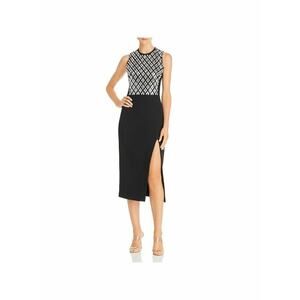 $1,995 David Koma Black Pearl & Mirror Embellished Bodycon Dress 2 NWT